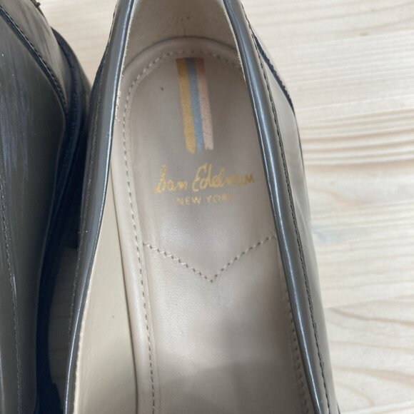 Sam Edelman Womens Penny Loafers Tully Shoes Sz 8.5 Alpine Green Gold Leather - Picture 11 of 16